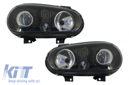 Headlights suitable for VW Golf 4 (09.1997-09.2003) R32 Design Black - SWV02DB