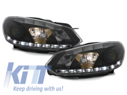 Headlights suitable for VW GOLF 6 (10.2008-2012) TRU DRL DAYTIME Black - SWV32LGXB
