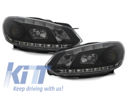 Headlights suitable for VW GOLF 6 (10.2008-2012) TRU DRL DAYTIME Black-image-6000472