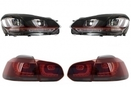 image-27-Headlights suitable for VW Golf 6 VI (2008-2013) Golf 7 3D LED DRL U-Design GTI with Taillights Full LED R20