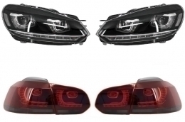 image-28-Headlights suitable for VW Golf 6 VI (2008-2013) Golf 7 3D LED DRL U-Design Flowing Turning Light with Taillights Full LED R20