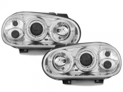Headlights suitable for VW Golf IV 4 (1997-2004) 2 Halo Rims Angeleyes Chrome - SWV02A