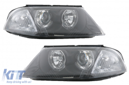 Headlights suitable for VW Passat 3BG B5 (09.2000-03.2005) 2 Halo Rims Black - SWV11DB