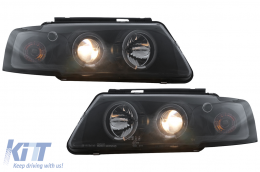 Headlights suitable for VW Passat B5 3B (11.1996-08.2000) Angel Eyes Black-image-6111980