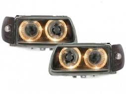 image-64-Headlights suitable for VW Polo 6N Hatchback (10.1994-09.1999) Angel Eyes Black