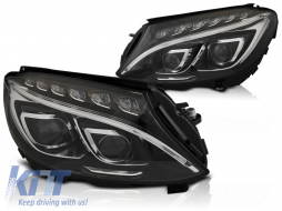 HEADLIGHTS TRUE DRL BLACK fits MERCEDES W205 14-18
