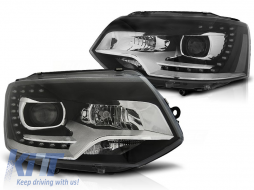 HEADLIGHTS TRUE DRL BLACK fits VW T5 10-15 - TTHV6028294