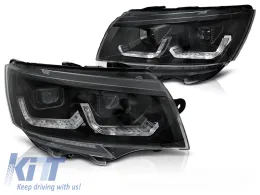 HEADLIGHTS TUBE LIGHT BLACK DRL SEQ fits VW T6.1 20--image-6269792