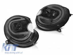 HEADLIGHTS TUBE LIGHT BLACK LED fits BMW MINI (COOPER) 06-14