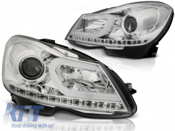HEADLIGHTS TUBE LIGHT CHROME fits MERCEDES W204 11-14