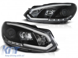 HEADLIGHTS TUBE LIGHT DRL BLACK fits VW GOLF 6 10.08-12