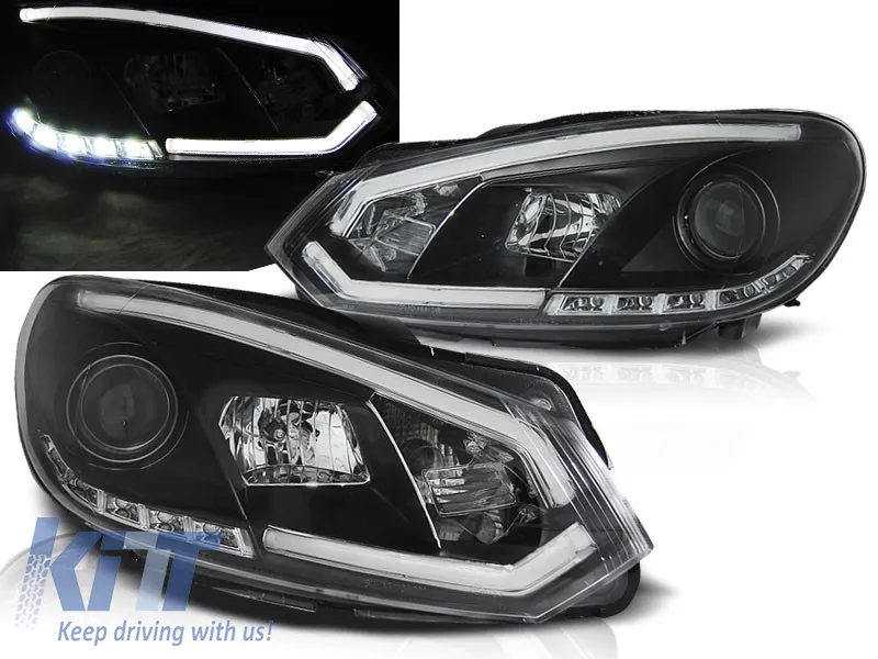 HEADLIGHTS TUBE LIGHT DRL BLACK fits VW GOLF 6 10.08-12