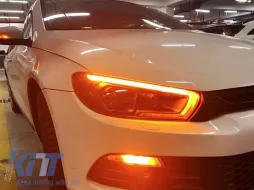 Headlights tube SEQ LED suitable for Volkswagen Scirocco 2008-2014 Black-image-6238758