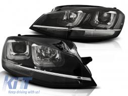 image-38-HEADLIGHTS U-LED LIGHT BLACK WITH CHROME LINE fits VW GOLF 7 11.12-17