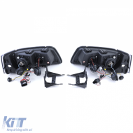 Headlights with LED daytime running light look Black for VW Transporter Bus T5 03-09-image-6257166