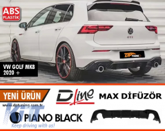 image-9-Heck MAX Diffusor geeignet für Golf 8, Klavierlack ABS / 2020 nach (R + L Einzelausgang)