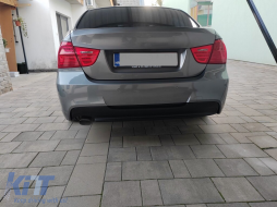 Heck Stoßstange für BMW 3er E90 2005-2008 M-Technik Design Doppelter linker Auslass-image-6127755
