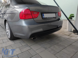 Heck Stoßstange für BMW 3er E90 2005-2008 M-Technik Design Doppelter linker Auslass-image-6127756