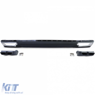 Heckdiffusor + Endrohre W12-Look geeignet für Audi A6 C7 4G 10-14 2.8 3.0 ohne S-Line-image-6192443