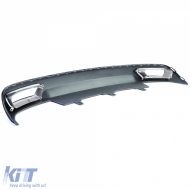 Heckdiffusor + Endrohre W12-Look geeignet für Audi A6 C7 4G 10-14 2.8 3.0 ohne S-Line-image-6192448