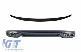 image-27-Heckdiffusor für AUDI A4 B8 Limo Facelift 12-15 Auspuff Spoiler Glänzend Schwarz