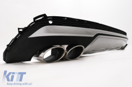 Heckdiffusor für Audi Q7 SUV 4M Facelift 2020–2025 Endrohrblenden im SQ7-Design-image-6098120