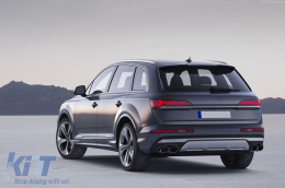 Heckdiffusor für Audi Q7 SUV 4M Facelift 2020–2025 Endrohrblenden im SQ7-Design-image-6098128