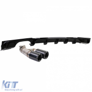 Heckdiffusor glänzend + doppelte schwarze Auspuffendrohre, geeignet für BMW F30 F31 316i 318i 320i-image-6198856