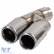 Heckdiffusor glänzend + doppelte verchromte Auspuffblende geeignet für BMW F30 F31 316 318 320-image-6209675