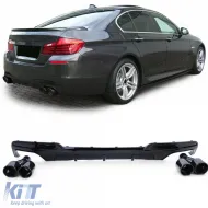 image-37-Heckdiffusor glänzend + Endrohre 4-Rohr Performance-Look geeignet für BMW F10 F11 535