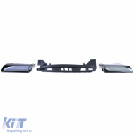 Heckdiffusor glänzend schwarz + doppelte Auspuffendrohre schwarz, geeignet für Mercedes CLA C118 X118-image-6203154