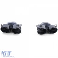 Heckdiffusor glänzend schwarz + doppelte Auspuffendrohre schwarz, geeignet für Mercedes CLA C118 X118-image-6203156