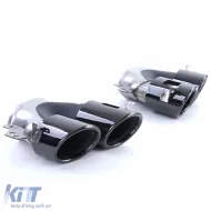 Heckdiffusor glänzend schwarz + doppelte Auspuffendrohre schwarz, geeignet für Mercedes CLA C118 X118-image-6203157