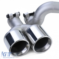 Heckdiffusor glänzend + Duplex-Auspuffrohr-Konversion geeignet für BMW F10 F11 520 525 528 530-image-6200488