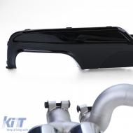Heckdiffusor glänzend + Duplex-Auspuffrohr-Konversion geeignet für BMW F10 F11 520 525 528 530-image-6200489