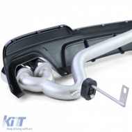 Heckdiffusor glänzend + Duplex-Auspuffrohr-Konversion geeignet für BMW F10 F11 520 525 528 530-image-6200490
