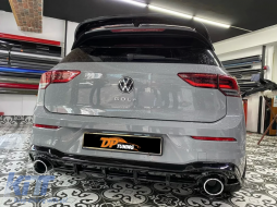 image-2-Heckdiffusor GTI für Golf 8 + Chrom-Auspuffendrohre, Piano Schwarz ABS / 2020 nach (rechts + links Einzelausgang)
