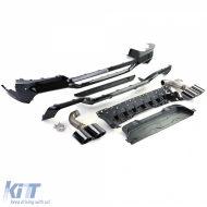 Heckdiffusor Leistungsumrüstung + Schwarze Endrohre geeignet für BMW X4 G02 18-21-image-6192507