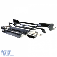 Heckdiffusor Leistungsumrüstung + Schwarze Endrohre geeignet für BMW X4 G02 18-21-image-6192508