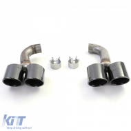 Heckdiffusor Leistungsumrüstung + Schwarze Endrohre geeignet für BMW X4 G02 18-21-image-6192511