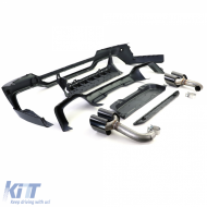 Heckdiffusor Leistungsumrüstung + Schwarze Endrohre geeignet für BMW X4 G02 18-21-image-6192514