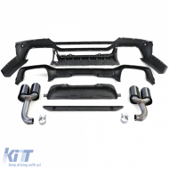 Heckdiffusor Leistungsumrüstung + Schwarze Endrohre geeignet für BMW X4 G02 18-21-image-6192515