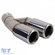 Heckdiffusor matt + doppelte Auspuffblende verchromt geeignet für BMW F30 F31 316 318 320-image-6210234