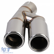 Heckdiffusor matt + doppelte Auspuffblende verchromt geeignet für BMW F30 F31 316 318 320-image-6210235