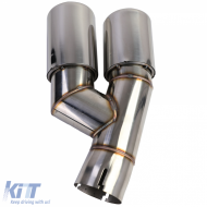Heckdiffusor matt + doppelte Auspuffblende verchromt geeignet für BMW F30 F31 316 318 320-image-6210236