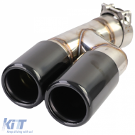 Heckdiffusor matt + doppelte Auspuffendrohre schwarz, geeignet für BMW F30 F31 316i 318i 320i-image-6200572