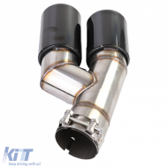 Heckdiffusor matt + doppelte Auspuffendrohre schwarz, geeignet für BMW F30 F31 316i 318i 320i-image-6200575