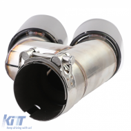 Heckdiffusor matt + doppelte Auspuffendrohre schwarz, geeignet für BMW F30 F31 316i 318i 320i-image-6200576