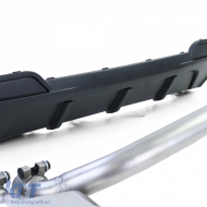 Heckdiffusor matt + Duplex V8 Auspuffrohr-Konversion geeignet für BMW F10 F11 520 525 528 530-image-6203766