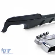 Heckdiffusor matt + Duplex V8 Auspuffrohr-Konversion geeignet für BMW F10 F11 520 525 528 530-image-6203770